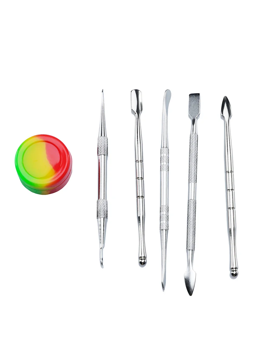 5 PCS Metal Dab Tool Kit with Silicone Container and Travel Case, Color: Rainbow, 4 image