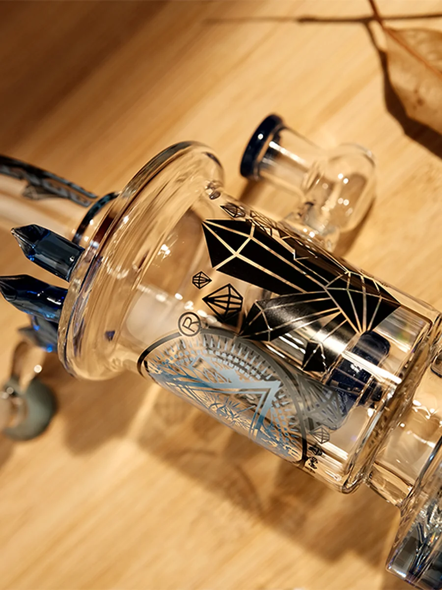 Lookah Bong 9.5 " Blue Geode Crystal Dab Rig, 2 image