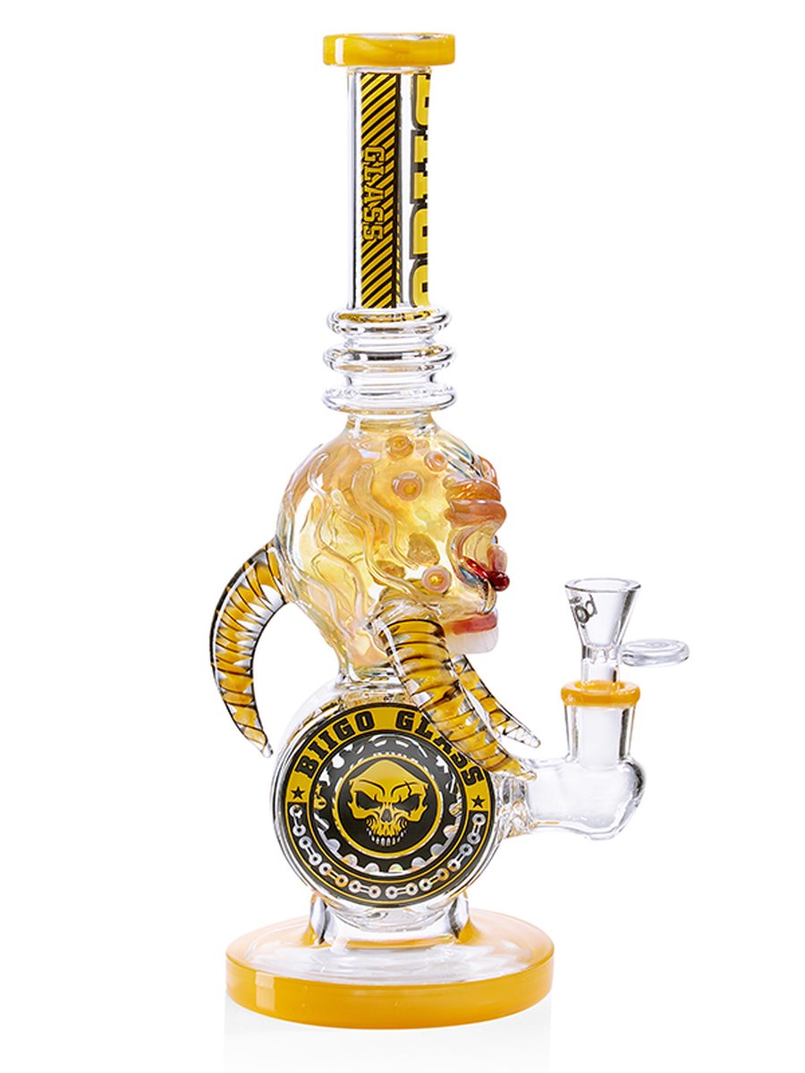 Lookah Bong 12.5 " Cool Gothic Skull Glass Bong with Donut Chamber - Blue, Colors: Blue, 7 image Lookah Bong 12.5 " Cool Gothic Skull Glass Bong with Donut Chamber - Blue, Colors: Blue, 7 image