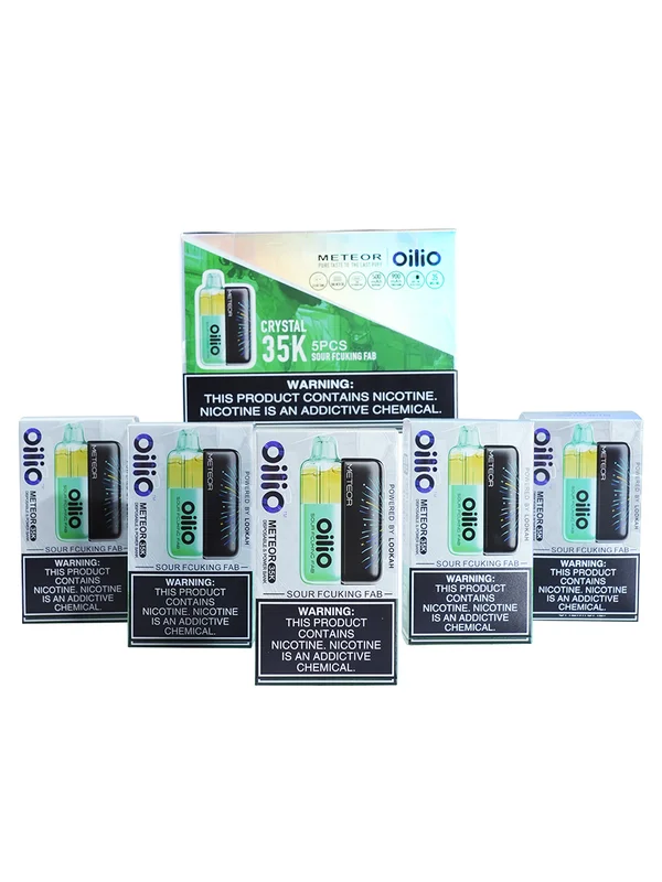 5PCS OiliO Meteor Disposable Pod Kit with Same flavor, Taste: Iced Mint