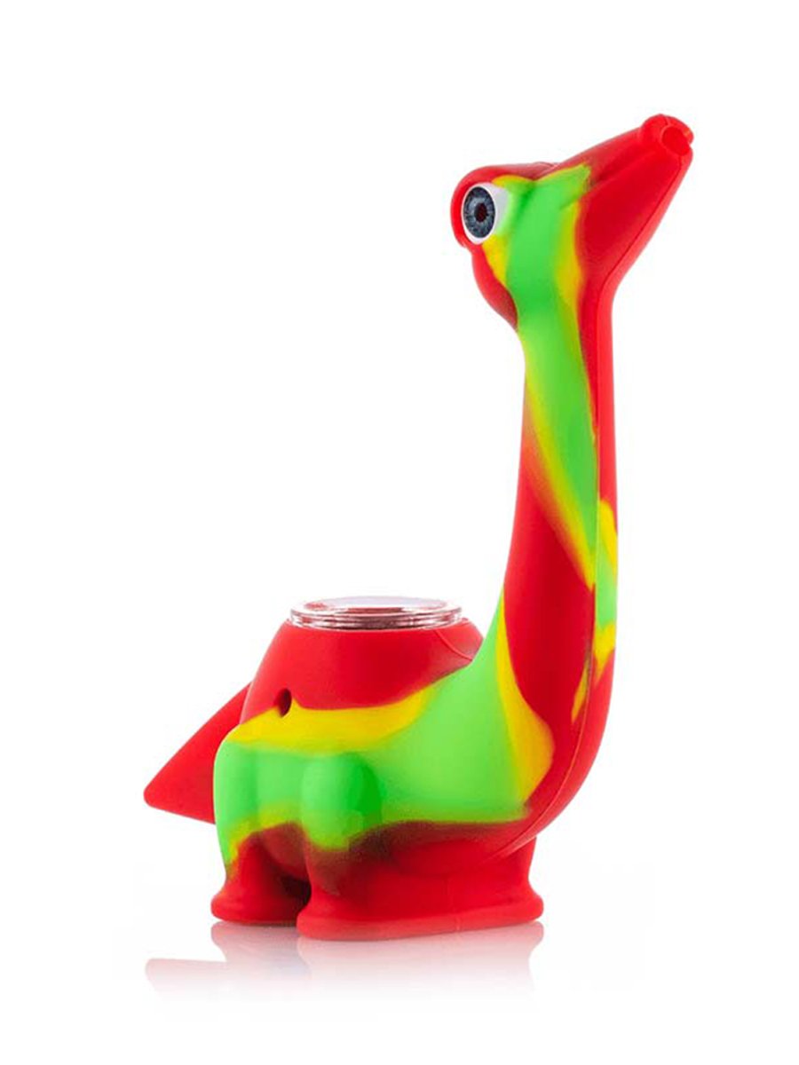 Dinosaur Silicone Hand Pipe With Glass Bowl Dinosaur Silicone Hand Pipe With Glass Bowl