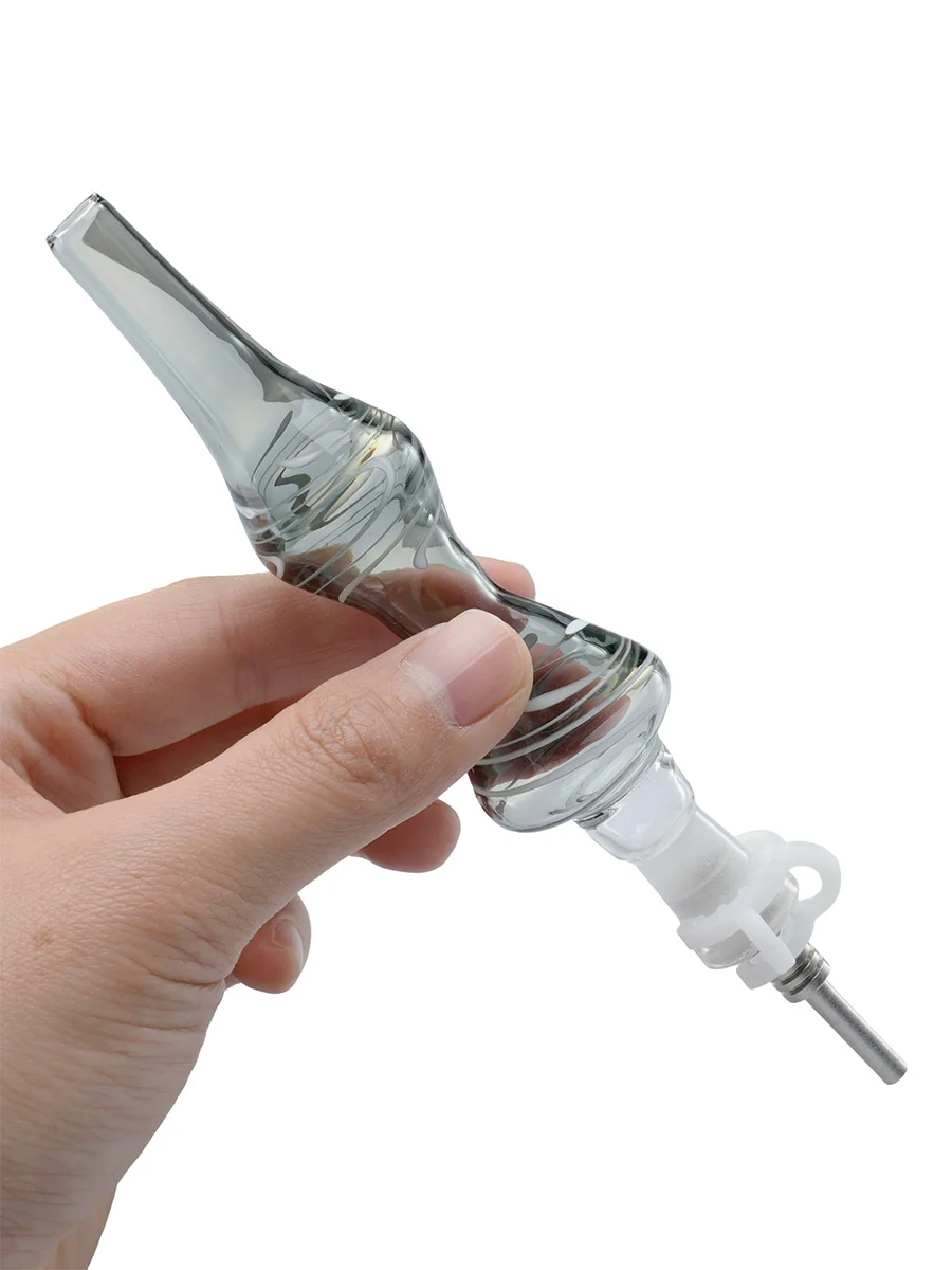 5.12" Twisting Art Skinny Gourd Glass Nectar Collector