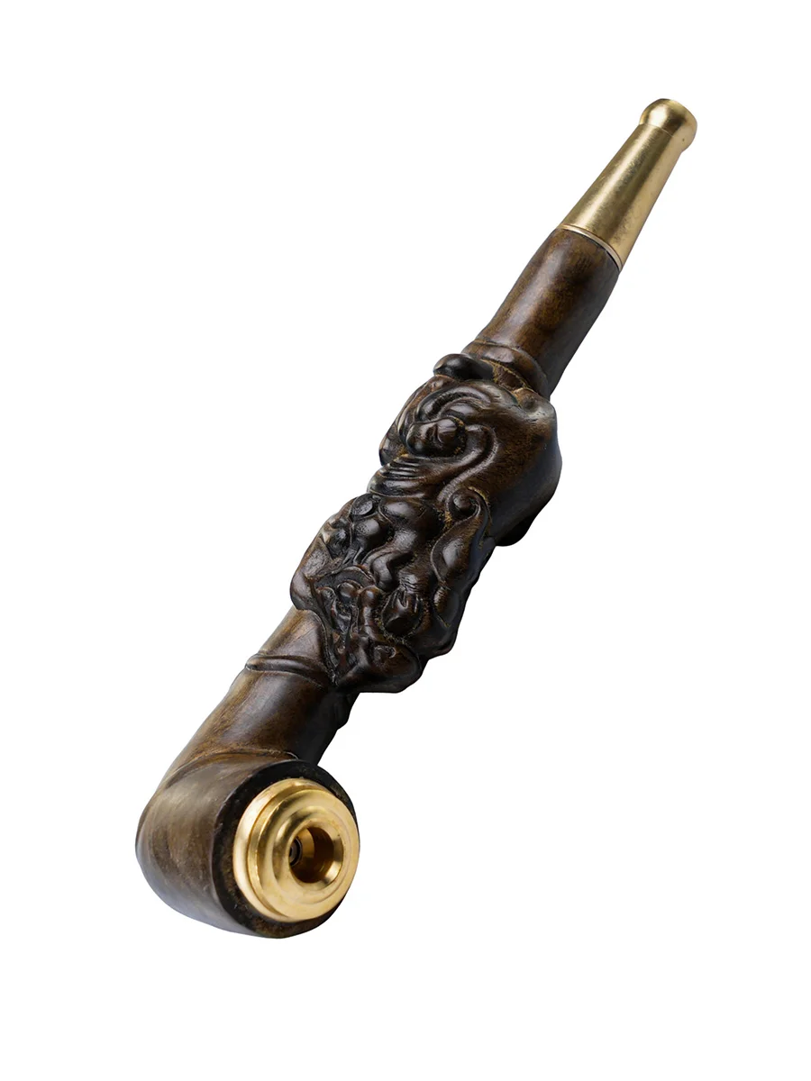Handmade Rosewood Pixiu Carved Smoking Pipe, Type: Gloomy wood, 5 image