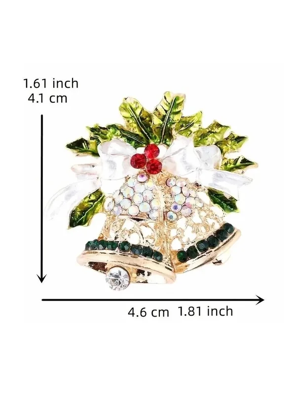 Christmas Bell Brooch Pin, 2 image