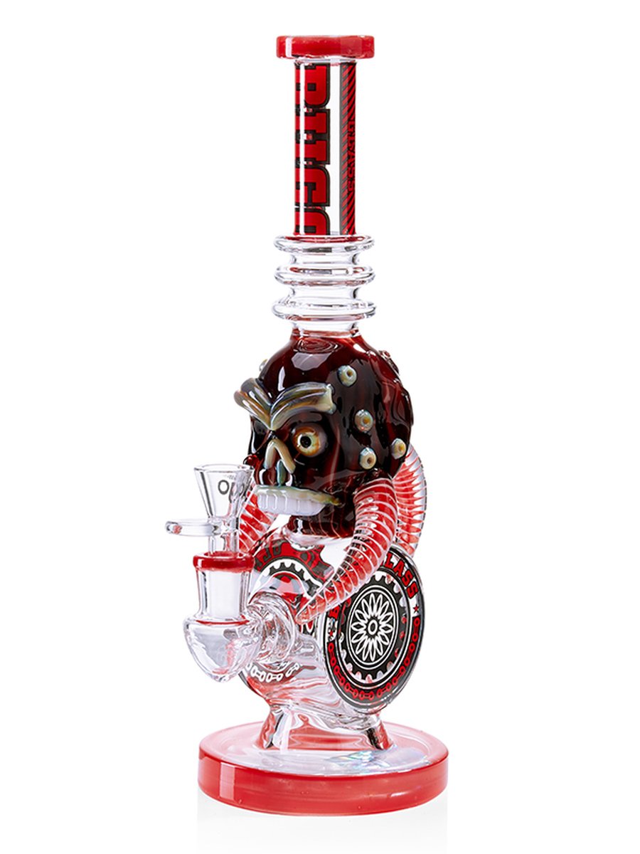 Lookah Bong 12.5 " Cool Gothic Skull Glass Bong with Donut Chamber - Blue, Colors: Blue, 8 image Lookah Bong 12.5 " Cool Gothic Skull Glass Bong with Donut Chamber - Blue, Colors: Blue, 8 image