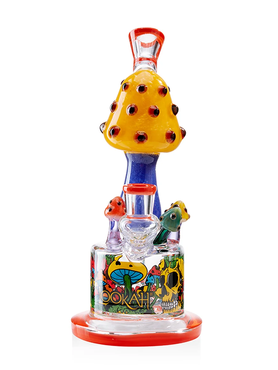 10" Mini Cute Mushroom Dab Rig, Colors: Orange, 2 image 10" Mini Cute Mushroom Dab Rig, Colors: Orange, 2 image
