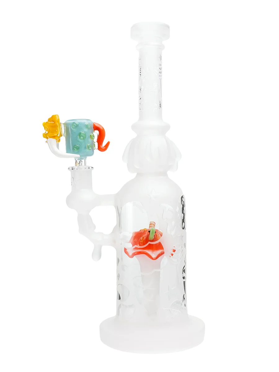 Light blue Fangs Skull Glass Bowl2