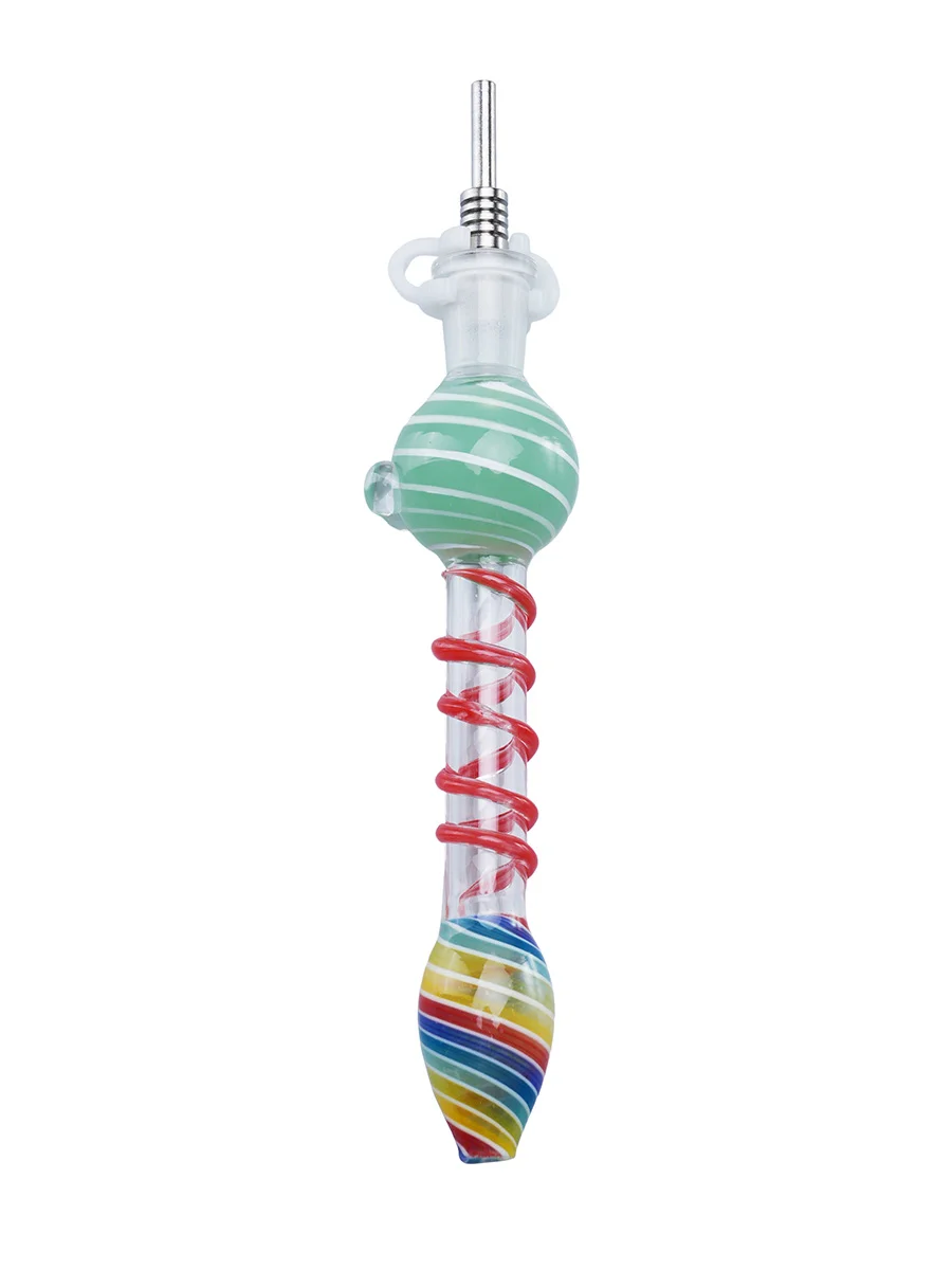 5.12" Mini Gourd Glass Nectar Collector with Red Spiral 5.12" Mini Gourd Glass Nectar Collector with Red Spiral