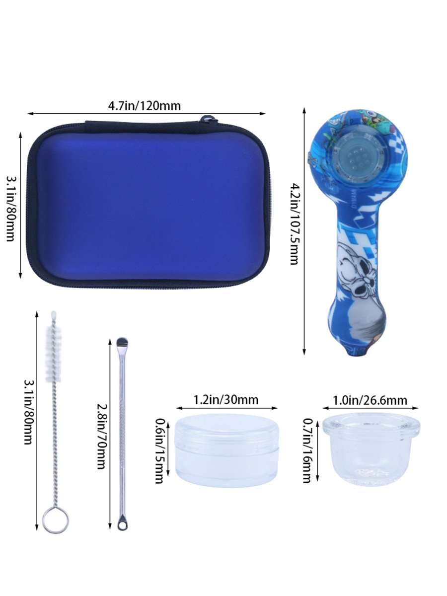 Hot Selling Silicone Glass Pipe, Type: Blue-white Patterns
