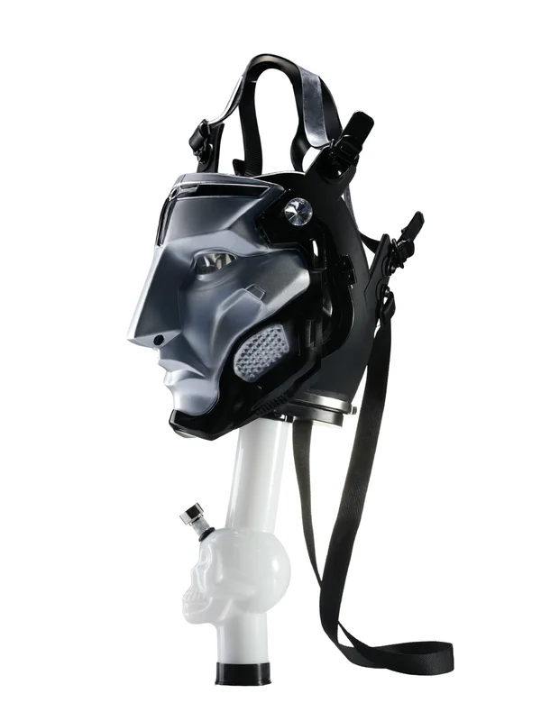 Delta Warden Gas Mask Bong Silver Color