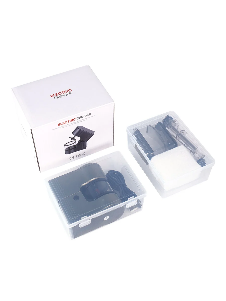 Large Capacity Electric Herb Grinder, Color: Black