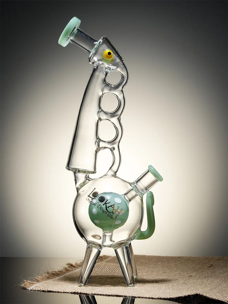 Clear Green2 Cool Recycler Giraffe Water Pipe
