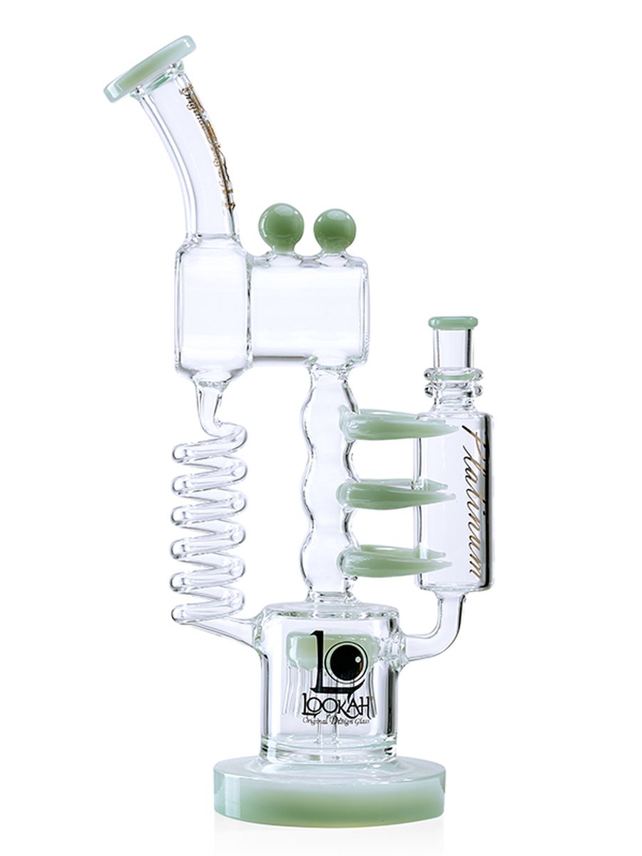 Lookah 14" Recycler Glass Spiderman Shank Water Pipe, Colors: Purple, 7 image Lookah 14" Recycler Glass Spiderman Shank Water Pipe, Colors: Purple, 7 image