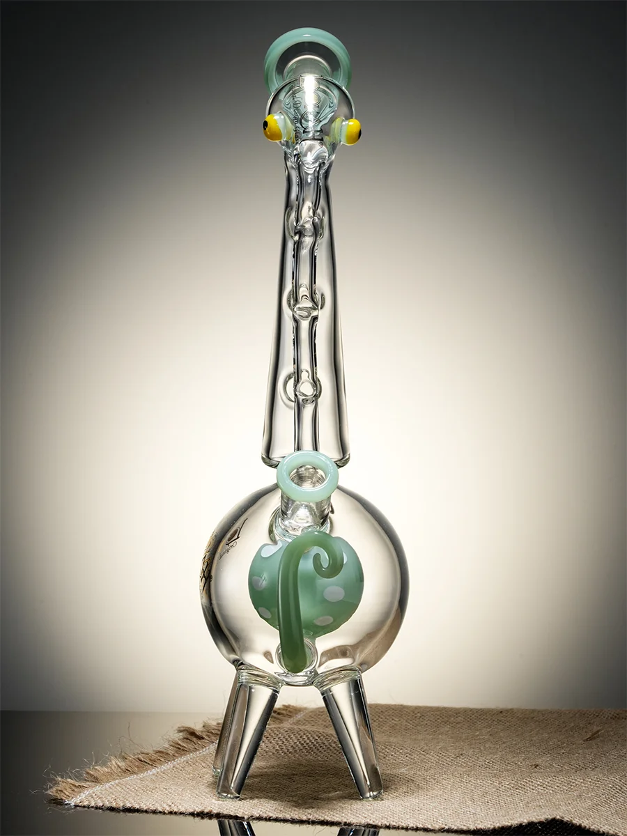 Clear Green Cool Recycler Giraffe Water Pipe