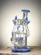 Mini Recycler Double Inline Percolator Bird Dab Rig blue