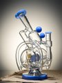Blue  Recycler Orbital Double Chamber Water Pipe
