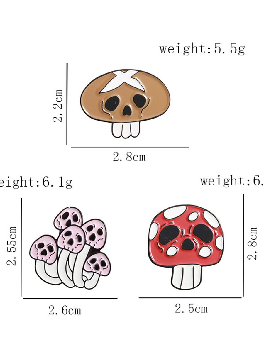Mushroom Pin Brooches 3PCS, 4 image Mushroom Pin Brooches 3PCS, 4 image