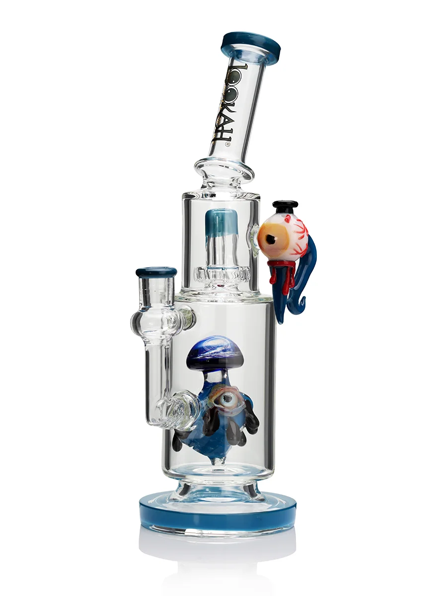 Lookah Bong Dual Chamber Evil Eye Water Pipe blue Lookah Bong Dual Chamber Evil Eye Water Pipe blue