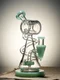 Lookah Bong 9" Mini Recycler Spiral Beaker Water Pipe, Colors: Clear Green