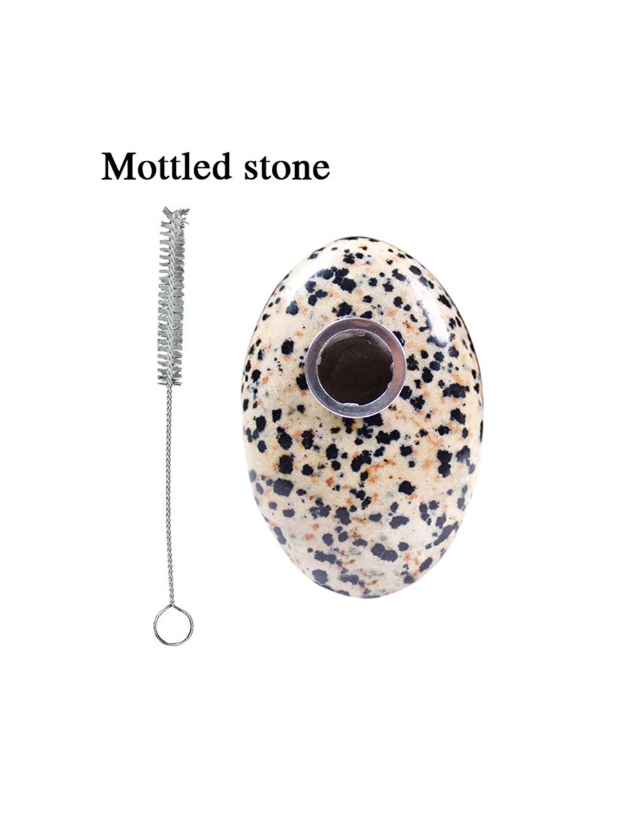 Oval Crystal Quartz Pipe, Color: Red Jasper, 12 image