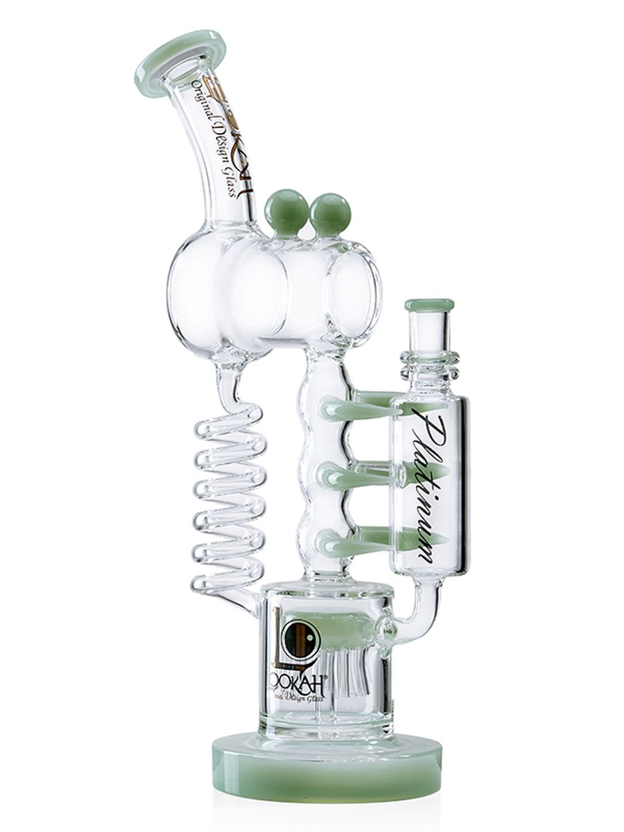 Lookah 14" Recycler Glass Spiderman Shank Water Pipe, Colors: Blue, 5 image Lookah 14" Recycler Glass Spiderman Shank Water Pipe, Colors: Blue, 5 image