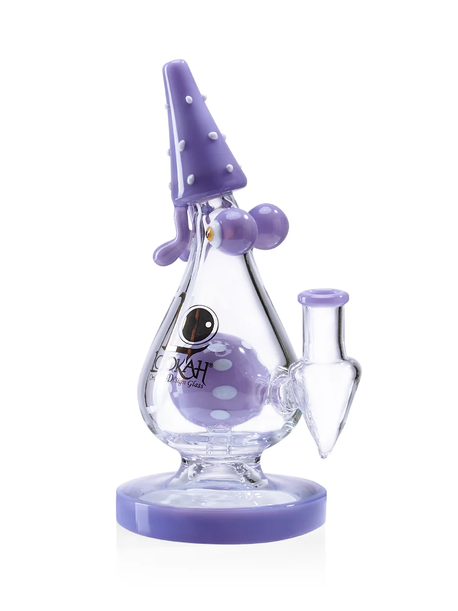 Lookah Bong 9" Mini Cute Polka Dot Monster Water Pipe purple side Lookah Bong 9" Mini Cute Polka Dot Monster Water Pipe purple side