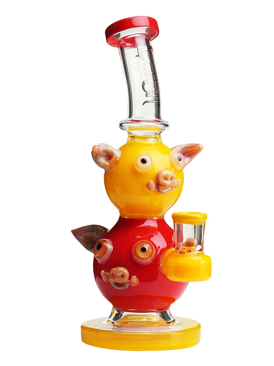 Lookah  Rig 9 " Cute Double Piggy Dab Rig - Water Blue, Colors: Water Blue   , 7 image Lookah  Rig 9 " Cute Double Piggy Dab Rig - Water Blue, Colors: Water Blue   , 7 image