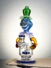 Lookah 9.5" Small Face-Painted Clown Glass Bong, Colors: Wathet Blue, 7 image