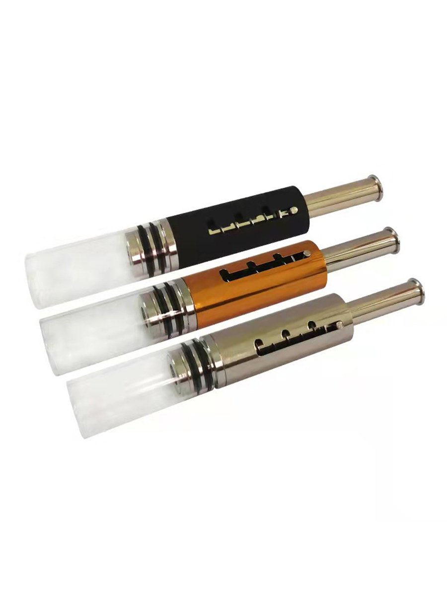 EDG Retractable Glass Smoking Pipe, Color: Black, 4 image