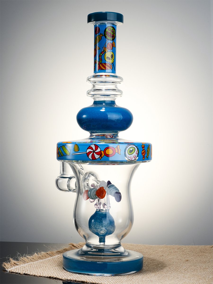 Lookah Bong 11" Cute Candy Stick Glass Water Pipe - Blue, Colors: Blue, 5 image Lookah Bong 11" Cute Candy Stick Glass Water Pipe - Blue, Colors: Blue, 5 image