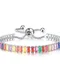 Colorful Zircon Bracelet Wristband, Color: Silver