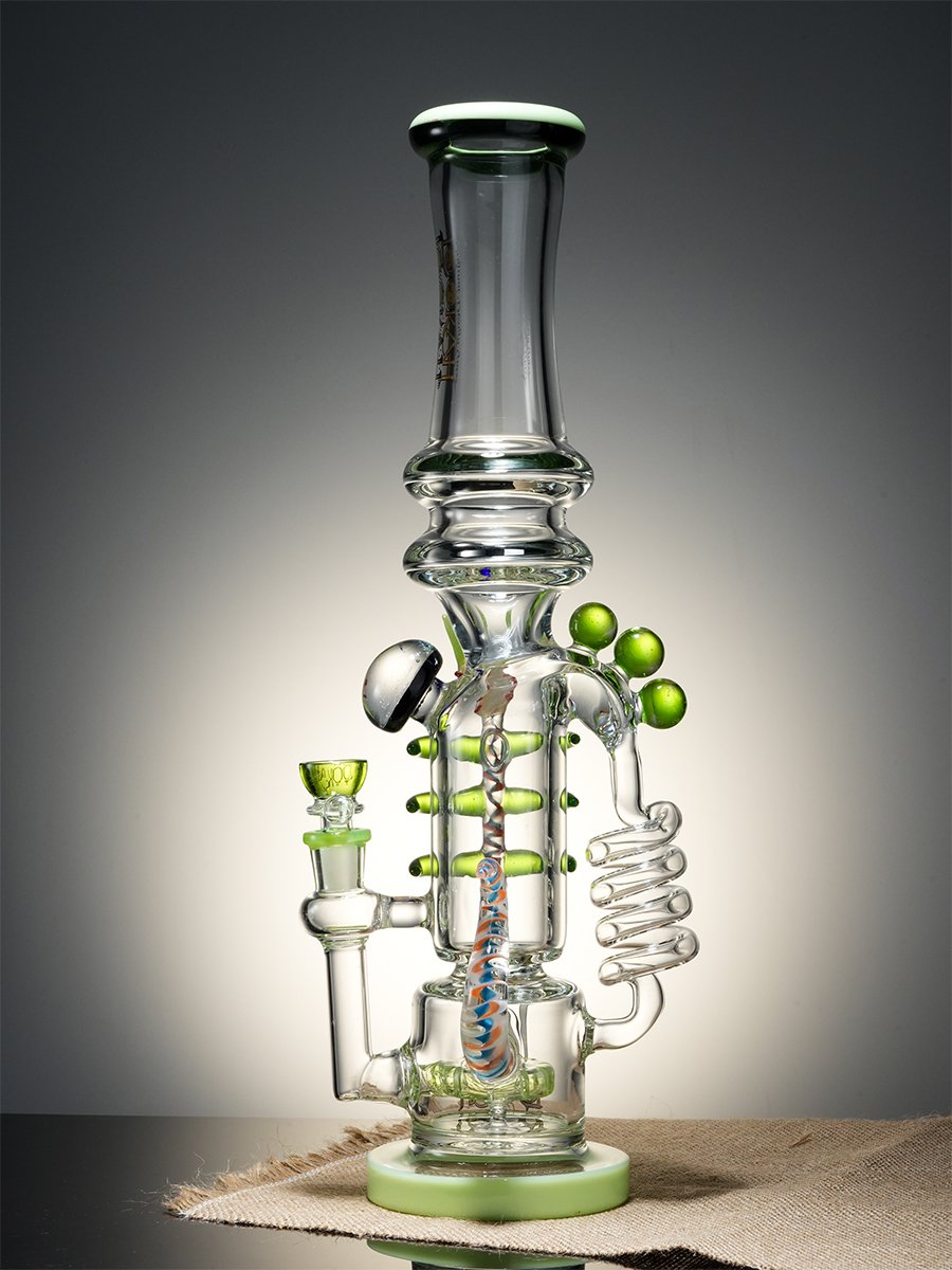 Lookah Bong 17" Skeleton Recycler Glass Water Pipe - Yellow, Colors: Yellow, 7 image Lookah Bong 17" Skeleton Recycler Glass Water Pipe - Yellow, Colors: Yellow, 7 image