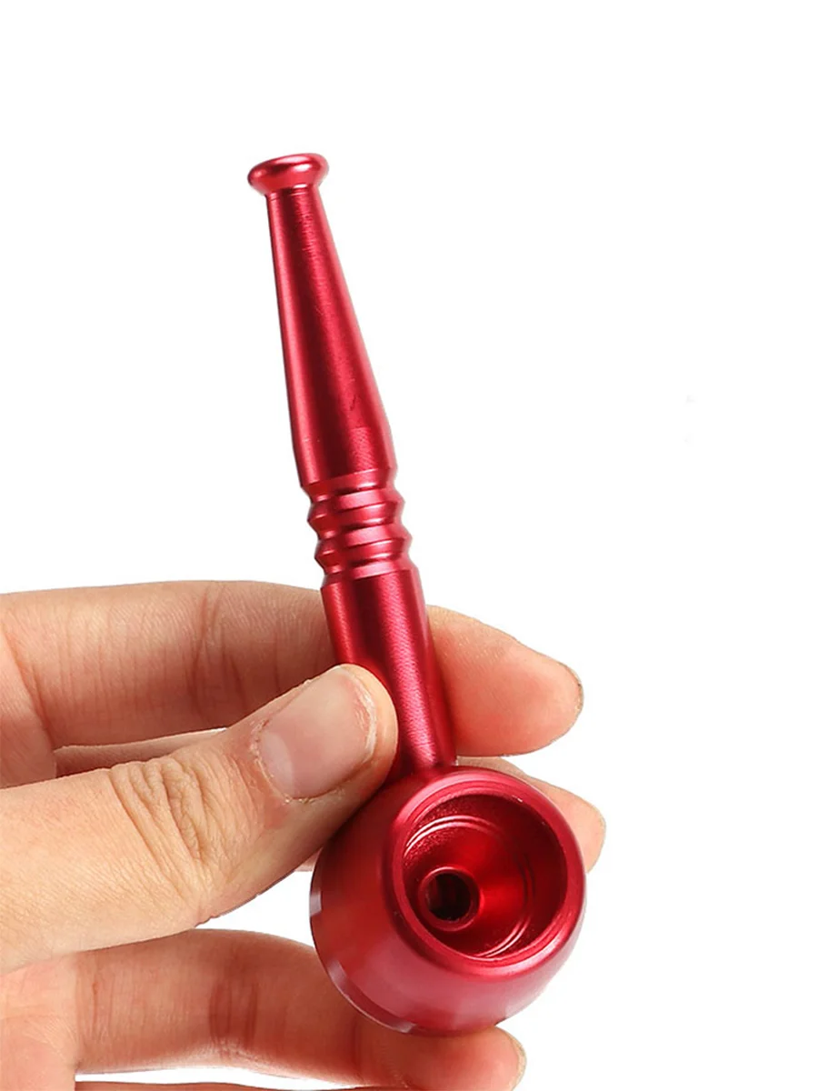 Aluminum Alloy Smoking Pipe, Color: Blue Aluminum Alloy Smoking Pipe, Color: Blue