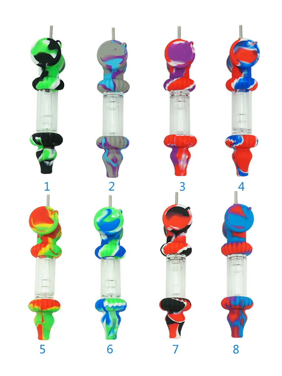 Silicone 2-in-1 Bubbler Pipe Nectar Collector Showcase