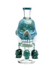 14mm 90-Degree Fanged Skull Ash Catcher, Colors: Dark Blue