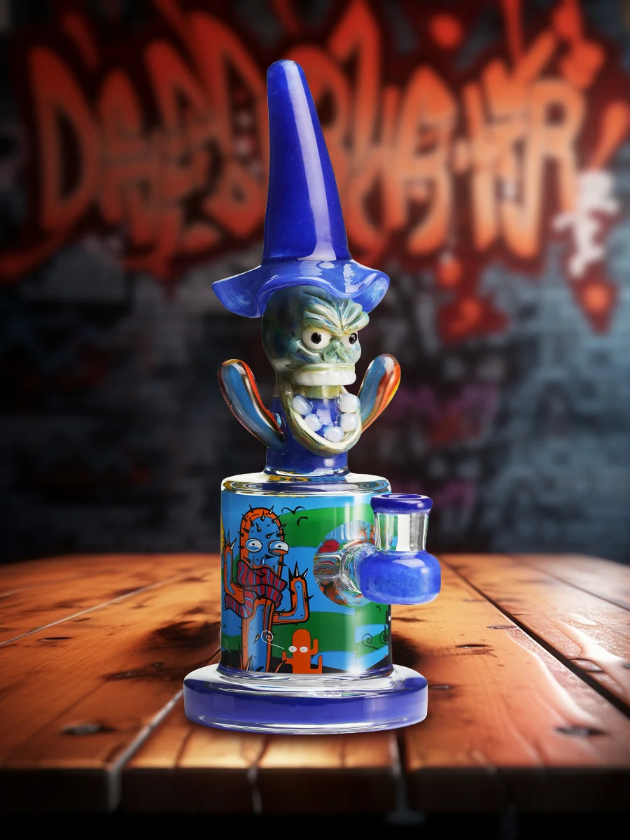 Lookah Bong 10.6" Cool Hooded Cactus Glass Water Pipe blue Lookah Bong 10.6" Cool Hooded Cactus Glass Water Pipe blue