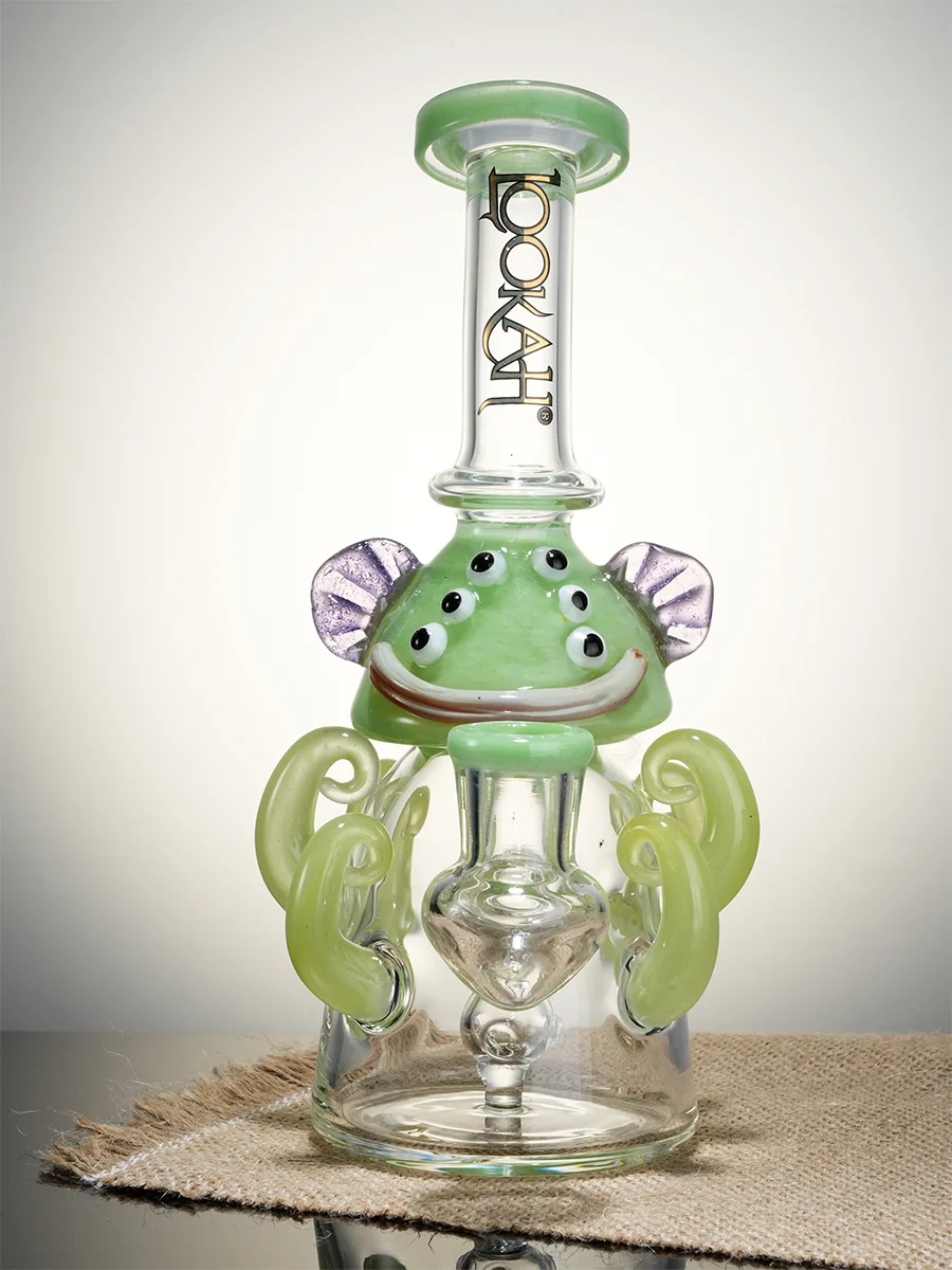 Lookah Rig 8" Mini Cute Six Eyes Clown Octopus Dab Rig, Colors: Water Blue , 3 image Lookah Rig 8" Mini Cute Six Eyes Clown Octopus Dab Rig, Colors: Water Blue , 3 image