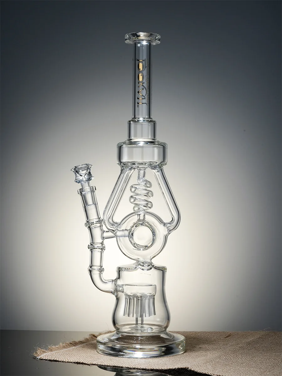 Lookah Bong 15.7" Heavy-Duty Recycler Water Pipe, Colors: Clear, 5 image Lookah Bong 15.7" Heavy-Duty Recycler Water Pipe, Colors: Clear, 5 image