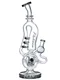 Lookah Bong 14" Disc Perc Saxophone Donut Recycler Water Pipe, Colors: Clear Black