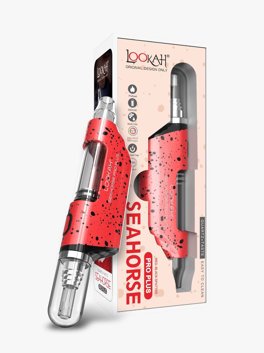 Lookah Seahorse Pro Plus Best Seller Electric Dab Straw Wax Pen Kit, Color: Red, 9 image