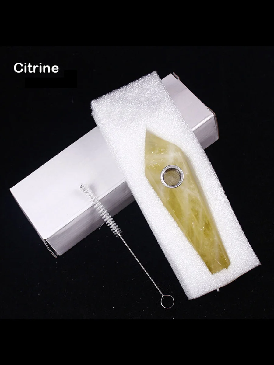 Natural Crystal Quartz Pipe, Quality: Rose Quartz, 5 image Natural Crystal Quartz Pipe, Quality: Rose Quartz, 5 image