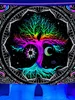 Tree of life Fluorescent Tapestry, Size: 90.55x70.87inch, 5 image