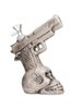 Skull Face Ceramic Pistol-Style Bubbler Water Pipe