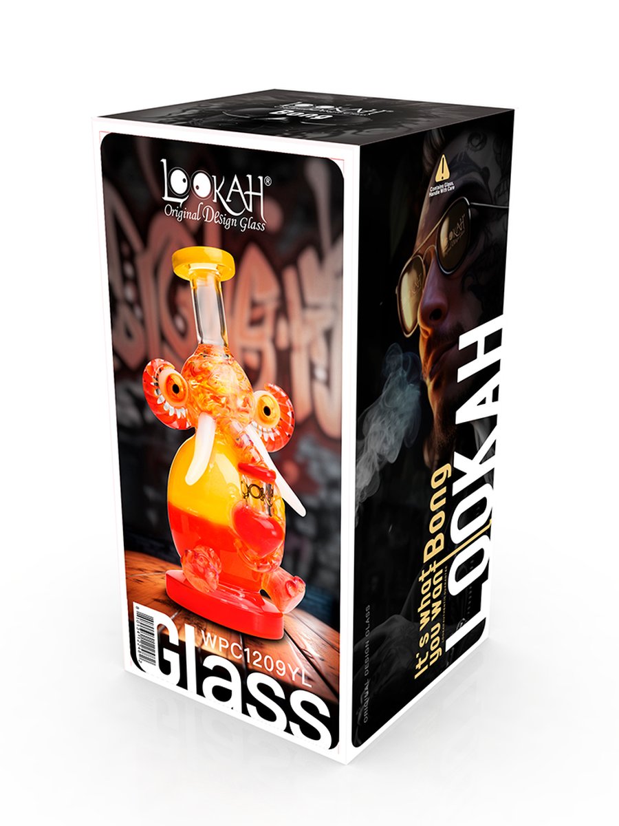 Lookah Bong 8 " Mini Multicolored Elephant Dab Rig - Yellow, Colors: Yellow, 2 image Lookah Bong 8 " Mini Multicolored Elephant Dab Rig - Yellow, Colors: Yellow, 2 image