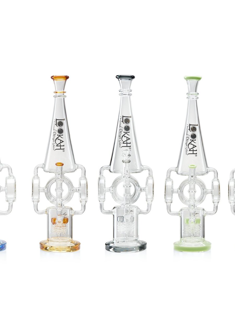 Lookah 19.8" Large Tree Perc Recycler Glass Bong Lookah 19.8" Large Tree Perc Recycler Glass Bong