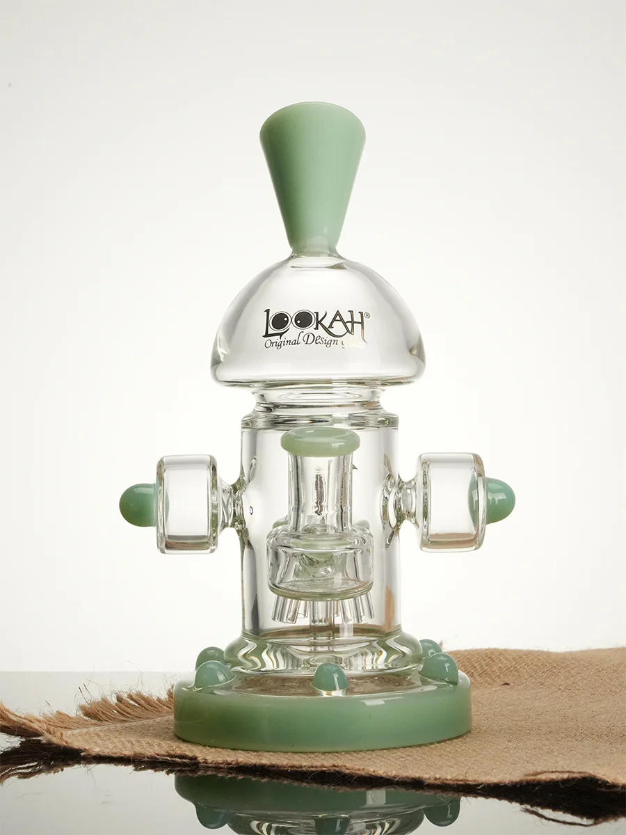 Lookah 8" Mini Jellyfish Tree Perc Steampunk Glass Bong, Colors: Transparent Black, 2 image