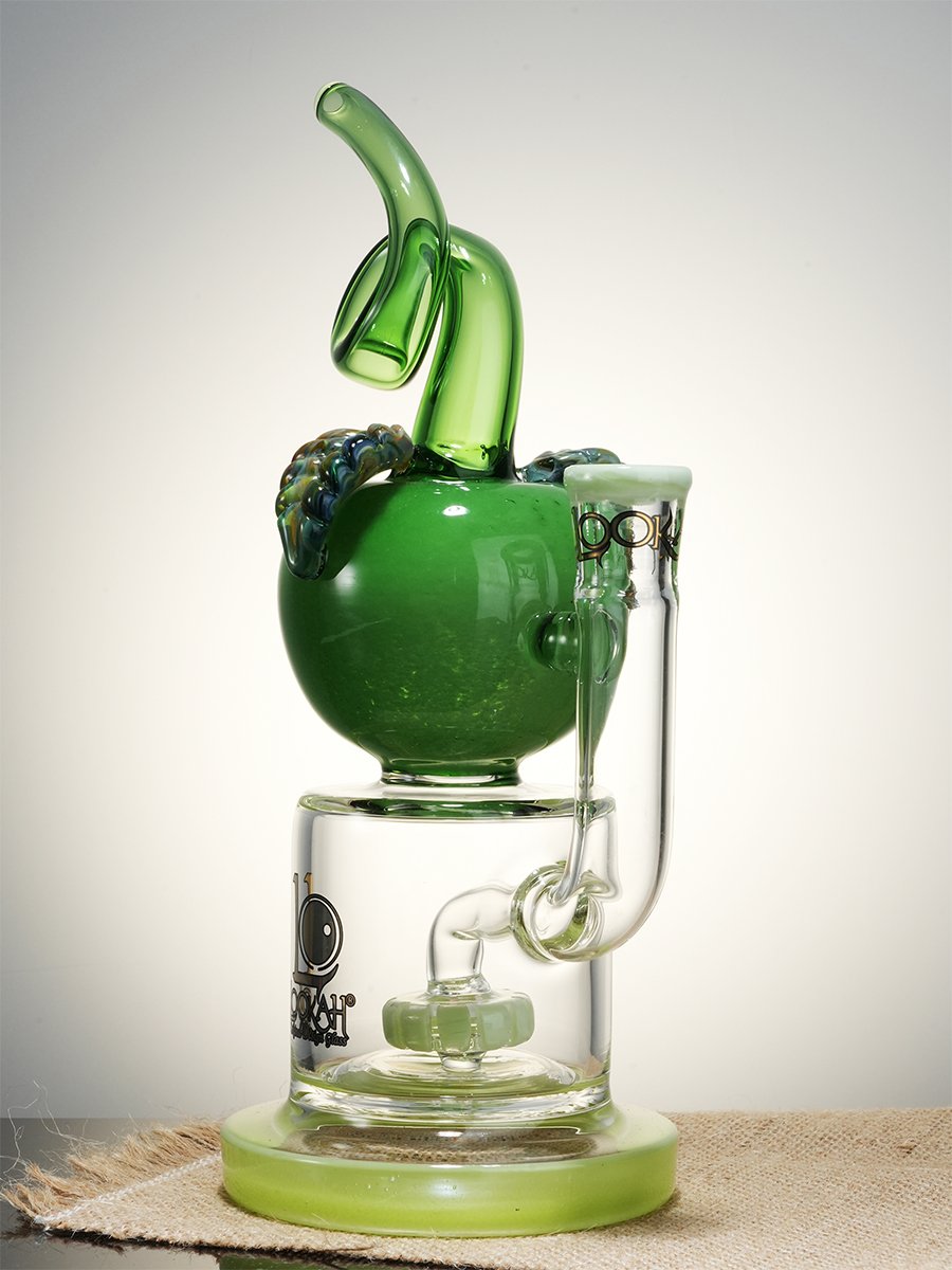 Lookah Rig  9" Cute Apple Showerhead Perc Dab Rig, Colors: Yellow, 10 image Lookah Rig  9" Cute Apple Showerhead Perc Dab Rig, Colors: Yellow, 10 image