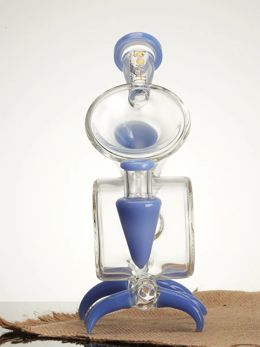 Lookah Bong 9" Mini Cool Alien Stalker Recycler Water Pipe - Blue, Colors: Blue, 2 image Lookah Bong 9" Mini Cool Alien Stalker Recycler Water Pipe - Blue, Colors: Blue, 2 image