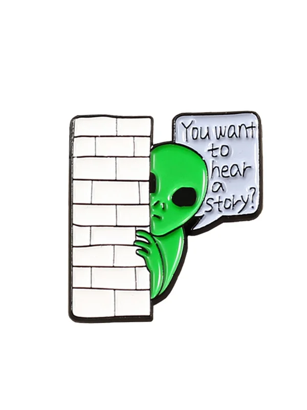 Alien Ghost Pin Brooches 3PCS Set