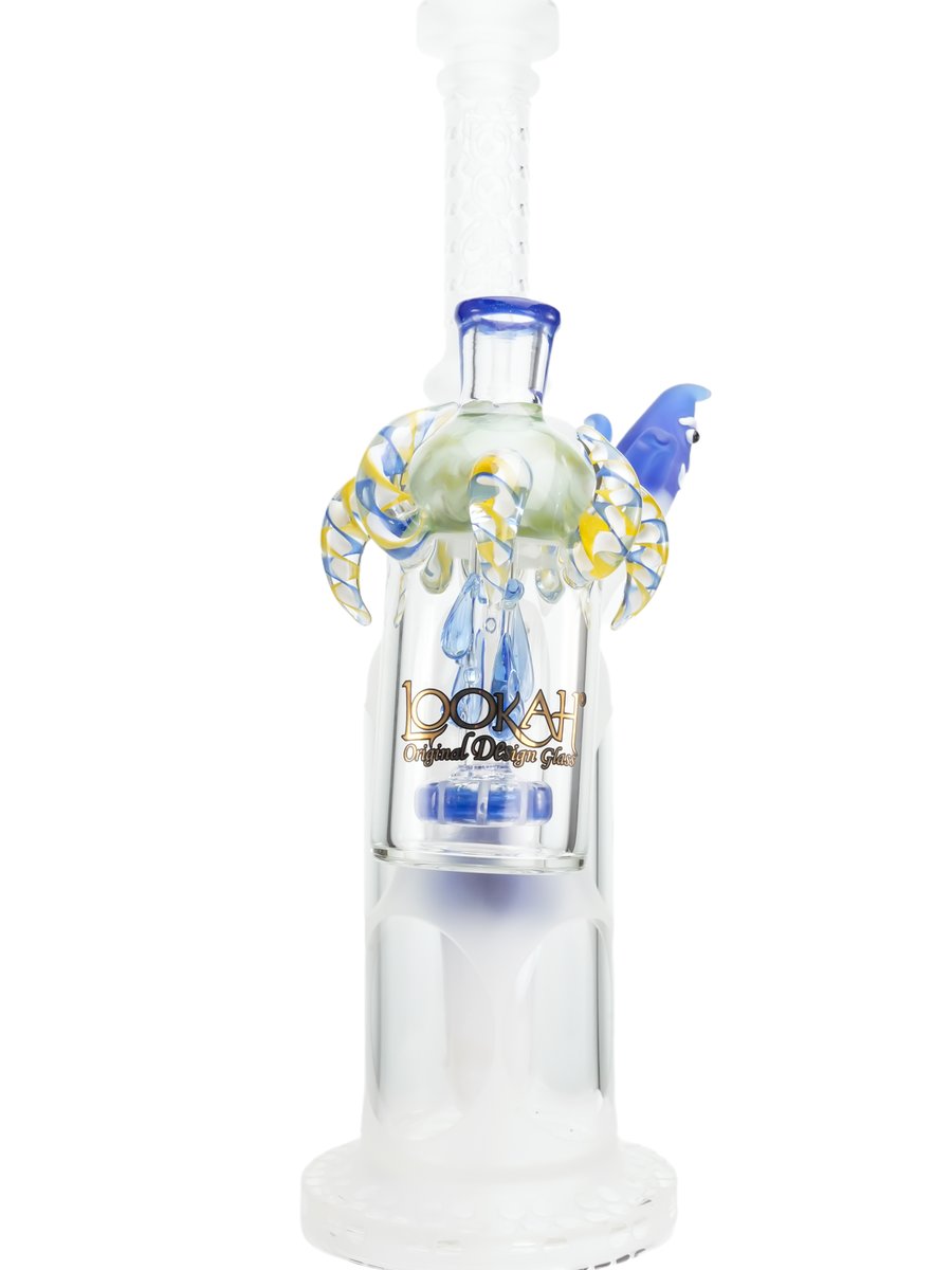 Horned ash Catcher 90Degree 14mm Joint, Colors: Dark Blue, 10 image Horned ash Catcher 90Degree 14mm Joint, Colors: Dark Blue, 10 image